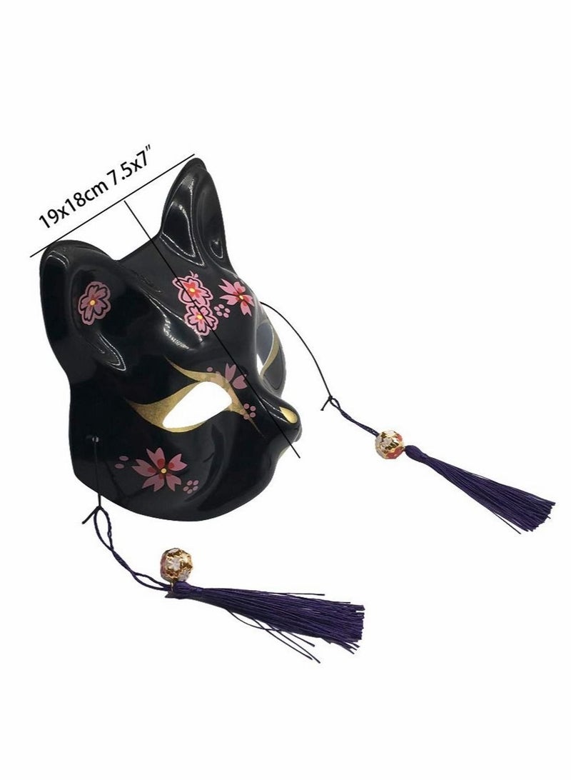 Captaintech Fox Mask Cosplay for Costume,Animal Cosplay Kabuki Half Face Cat Masks Masquerade Party - Image 2
