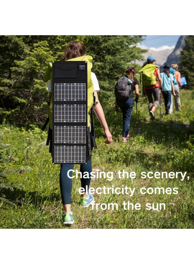 Domars 45W Portable Foldable Solar Panel,IP54 Waterproof & Dustproof, Portable Solar Charger with USB Outputs for Outdoor Camping,Compatible with iPhone 11/12/13/14/15/16/17,Hiking,Power Station（Black） - Image 4