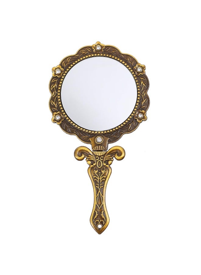 2 Packs Antique Handheld Mirror with Elegant Handle – Vintage Makeup Mirror for Face and Cosmetic Use – Stylish and Functional Mirror for Women - Image 1