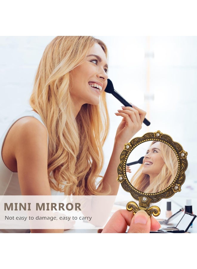 2 Packs Antique Handheld Mirror with Elegant Handle – Vintage Makeup Mirror for Face and Cosmetic Use – Stylish and Functional Mirror for Women - Image 3