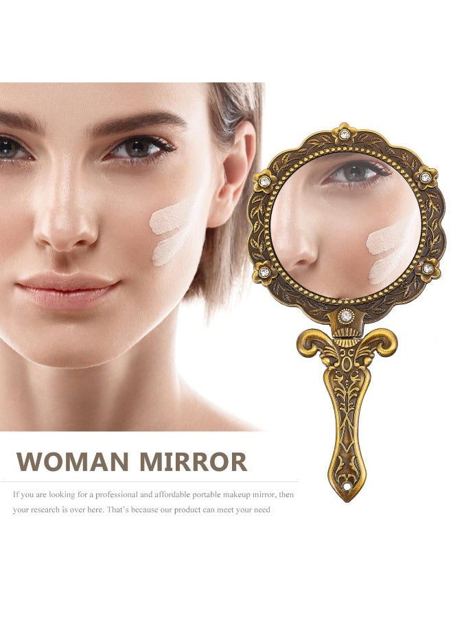 2 Packs Antique Handheld Mirror with Elegant Handle – Vintage Makeup Mirror for Face and Cosmetic Use – Stylish and Functional Mirror for Women - Image 5