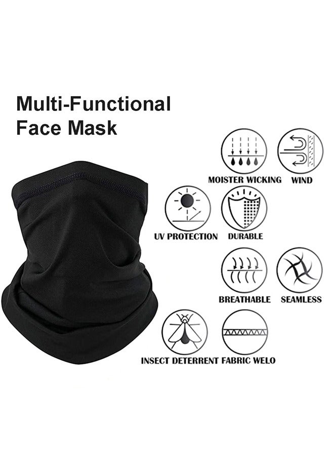 GUSGU 2pcs Neck Gaiter Bandana Face Mask Reusable Cooling Cloth Face Masks Washable Sun Dust Protection Balaclava Face Cover Scarf for Women Men Sports&Outdoor Black&White - Image 2