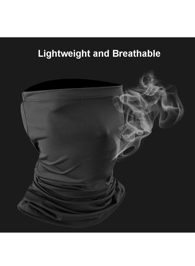 GUSGU 2pcs Neck Gaiter Bandana Face Mask Reusable Cooling Cloth Face Masks Washable Sun Dust Protection Balaclava Face Cover Scarf for Women Men Sports&Outdoor Black&White - Image 3