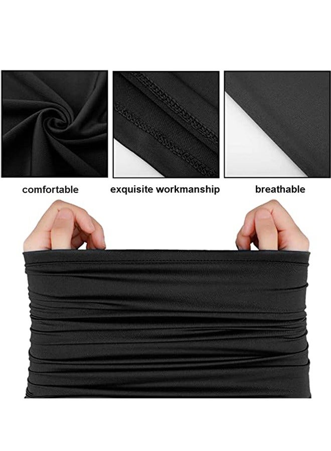 GUSGU 2pcs Neck Gaiter Bandana Face Mask Reusable Cooling Cloth Face Masks Washable Sun Dust Protection Balaclava Face Cover Scarf for Women Men Sports&Outdoor Black&White - Image 4