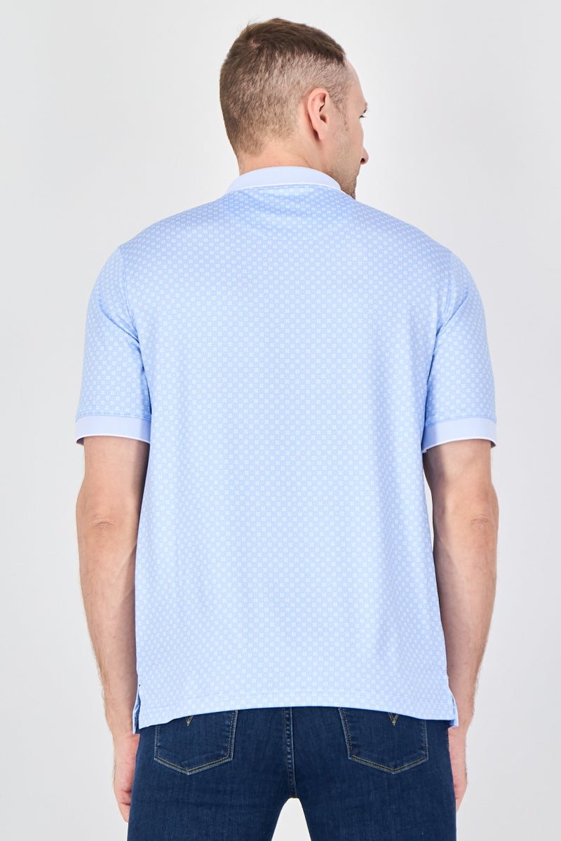 Thomas Sterling Men Performance Fit Short Sleeve Outdoor Polo Shirt, Sky Blue - Image 3