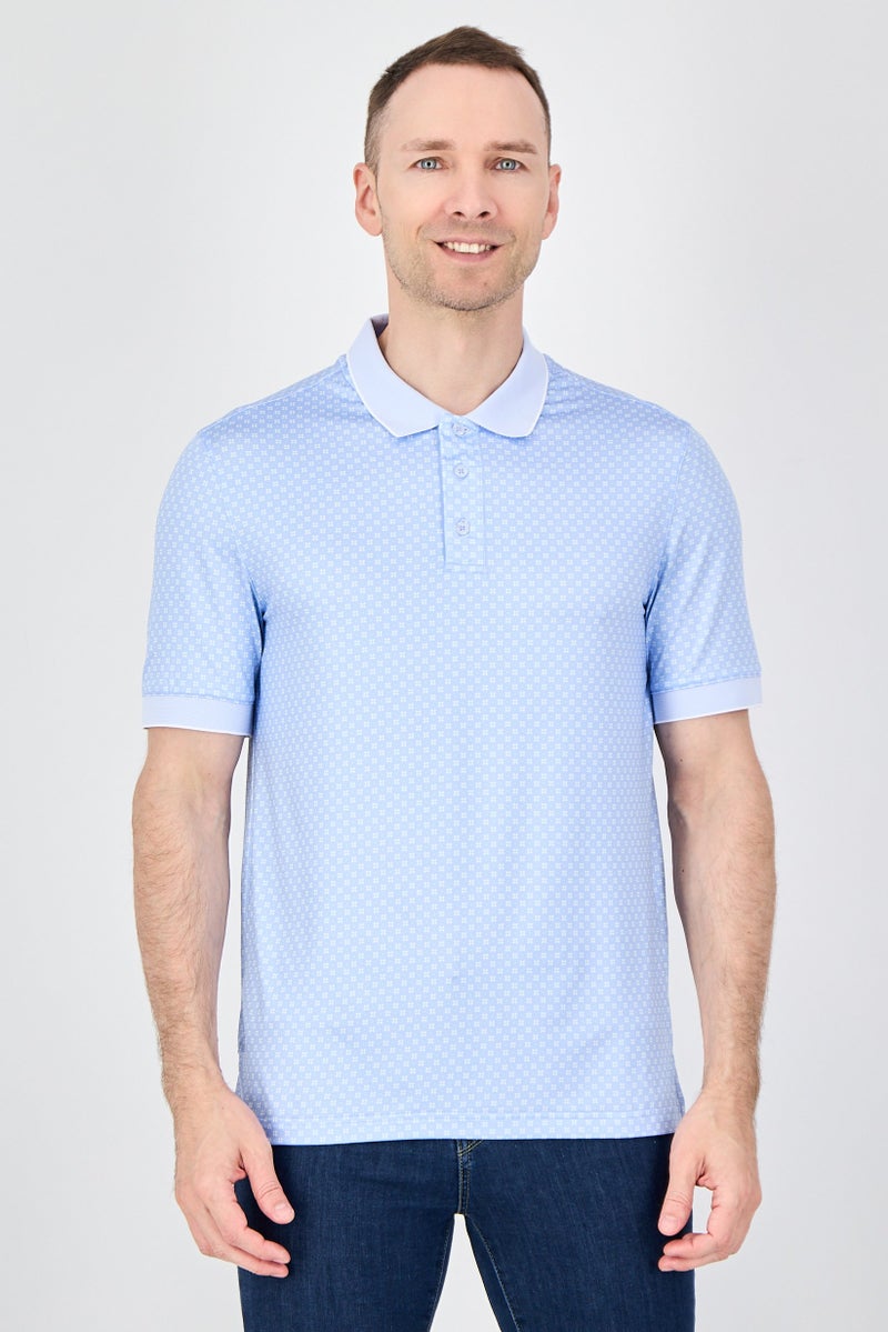 Thomas Sterling Men Performance Fit Short Sleeve Outdoor Polo Shirt, Sky Blue - Image 1