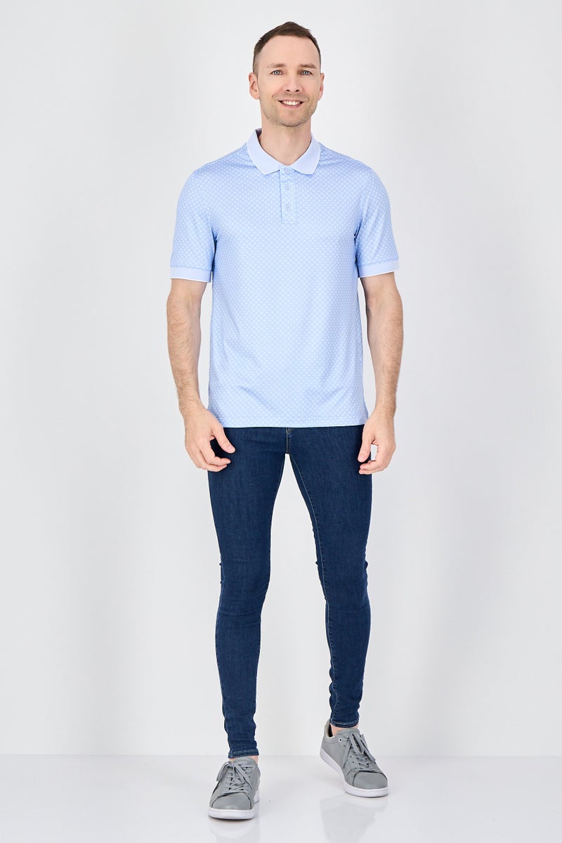 Thomas Sterling Men Performance Fit Short Sleeve Outdoor Polo Shirt, Sky Blue - Image 4