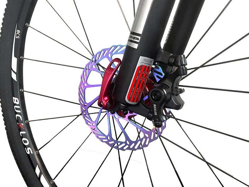 BUCKLOS MTB Bike Disc Brake kit, Mechanical Disc Brakes Aluminum Alloy Caliper for Mountain Bike with 160mm Stainless Steel Rotor/Floating Rotors and is/PM Universal Conversion Adapter (Front+Rear) - Image 5
