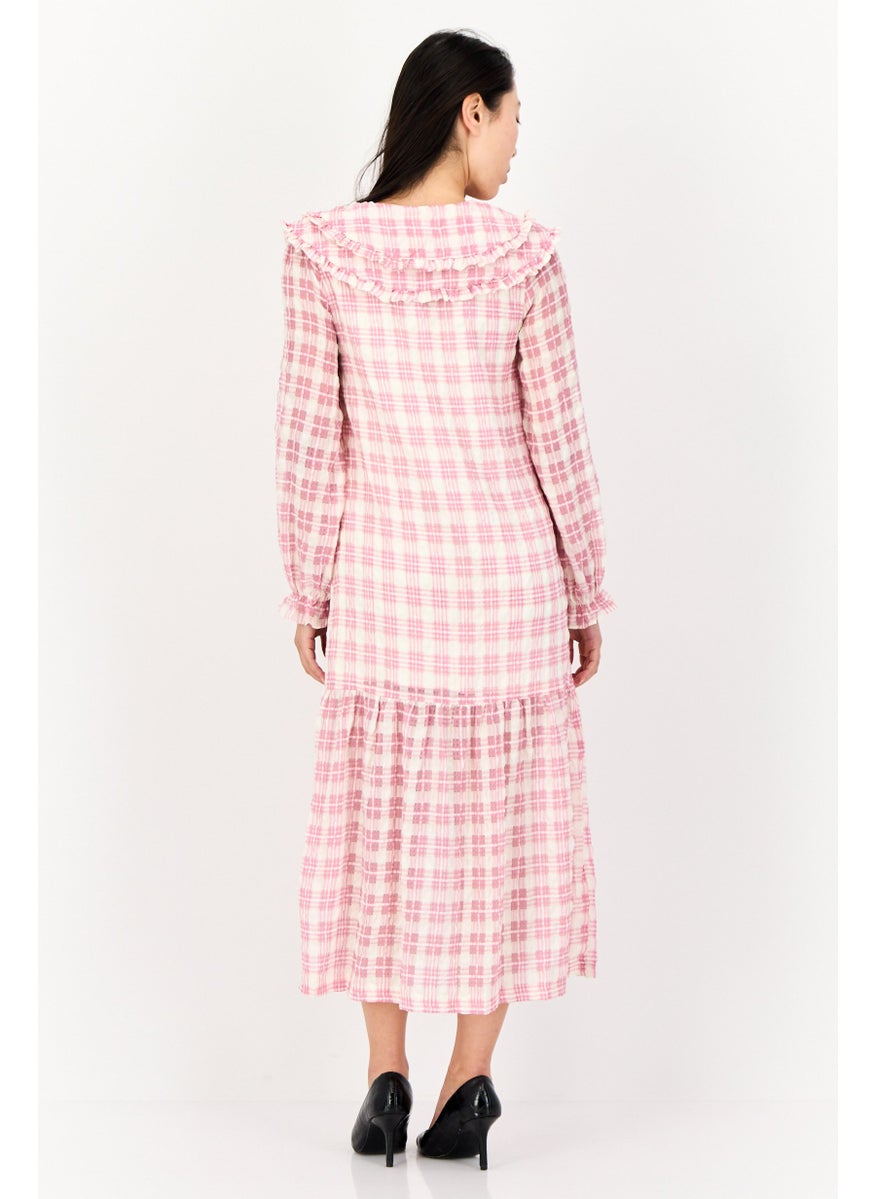 LOST INK Women Plaid Midi Dress, Multicolor  - Image 4