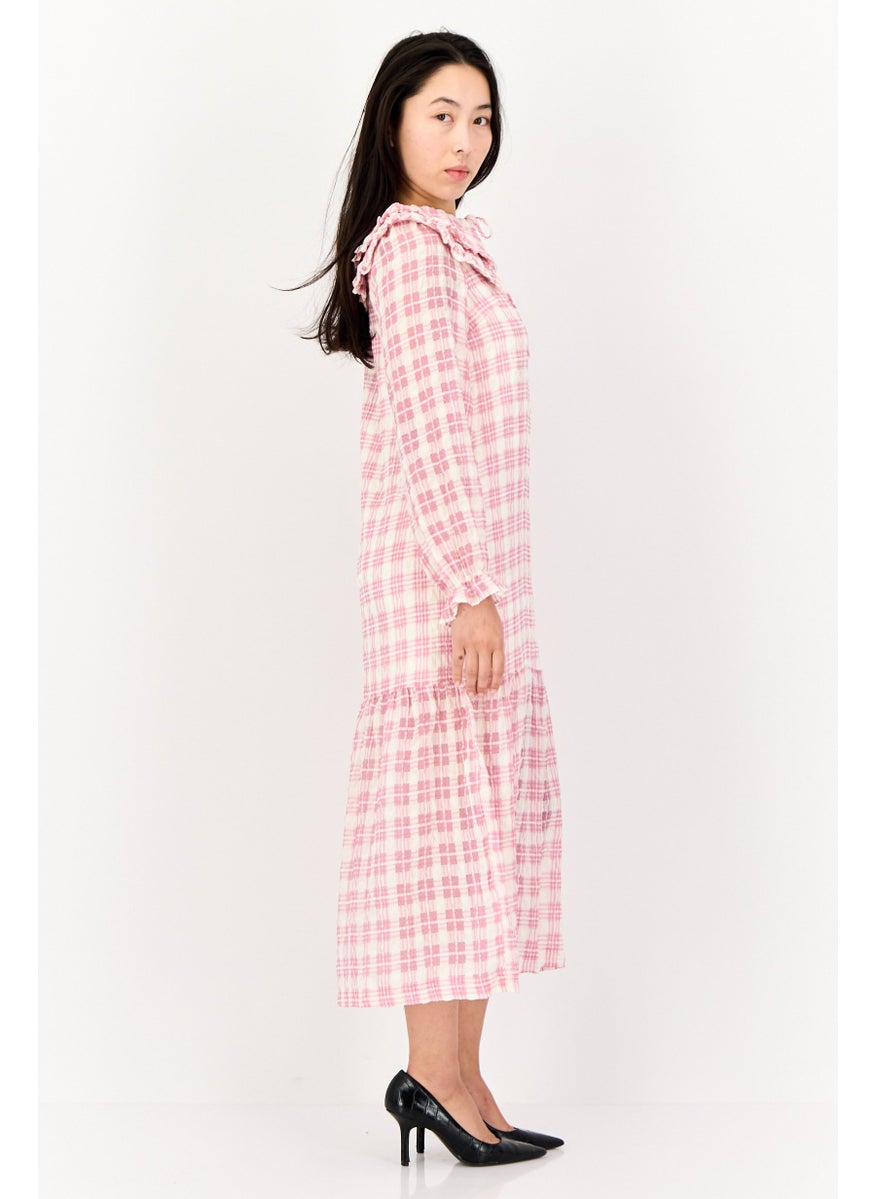 LOST INK Women Plaid Midi Dress, Multicolor  - Image 3