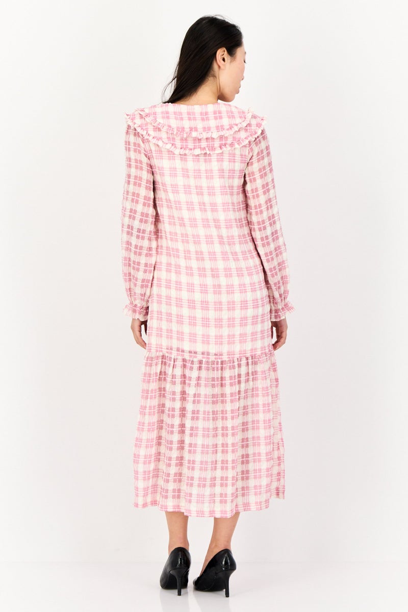 LOST INK Women Plaid Midi Dress, Multicolor - Image 4