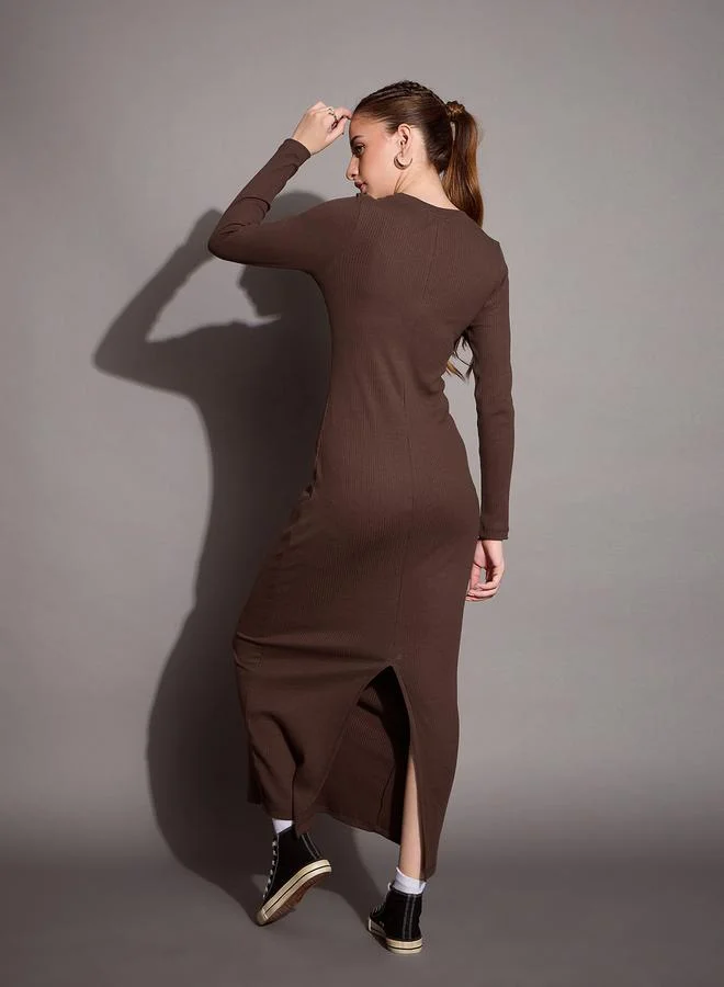 SASSAFRAS Ribbed Knit Dress