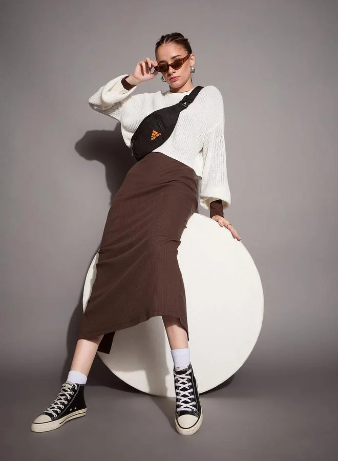 SASSAFRAS Ribbed Knit Dress