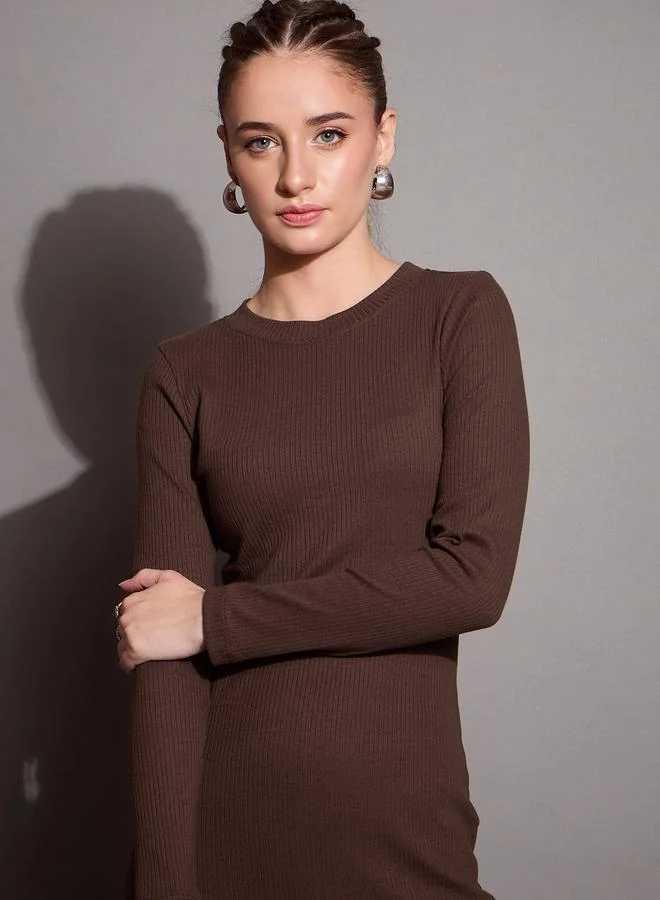 SASSAFRAS Ribbed Knit Dress