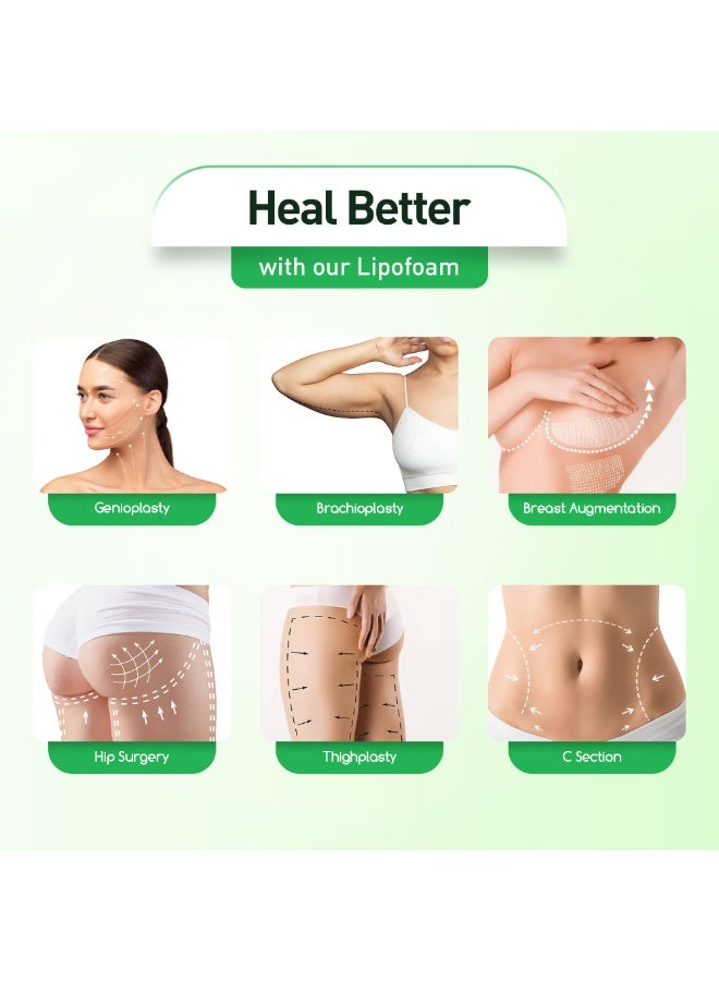 S-Color 5 Pack Lipo Foam Pads - Post Surgery Ab Board for Liposuction Recovery, Flattening Abdominal Compression Garments for Tummy Tuck Surgery (8” x 11” x 0.5”) - Image 3