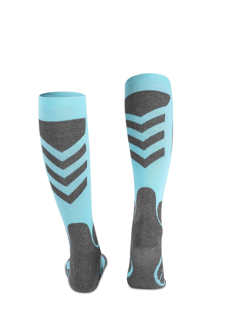 SYOSI Women's Ski Socks for Skiing Snowboarding Outdoor Sports 2 Pack Winter Performance Socks Pink Blue  - Image 2