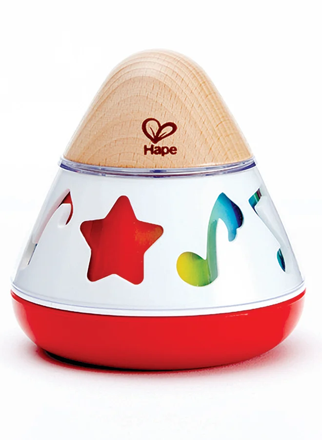 هيب Rotating Music Box | Wind-Up Wooden Musical Toy | Soothing Music & Color-Changing Symbols | For Newborns & Up