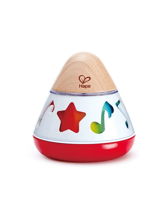 هيب Rotating Music Box | Wind-Up Wooden Musical Toy | Soothing Music & Color-Changing Symbols | For Newborns & Up