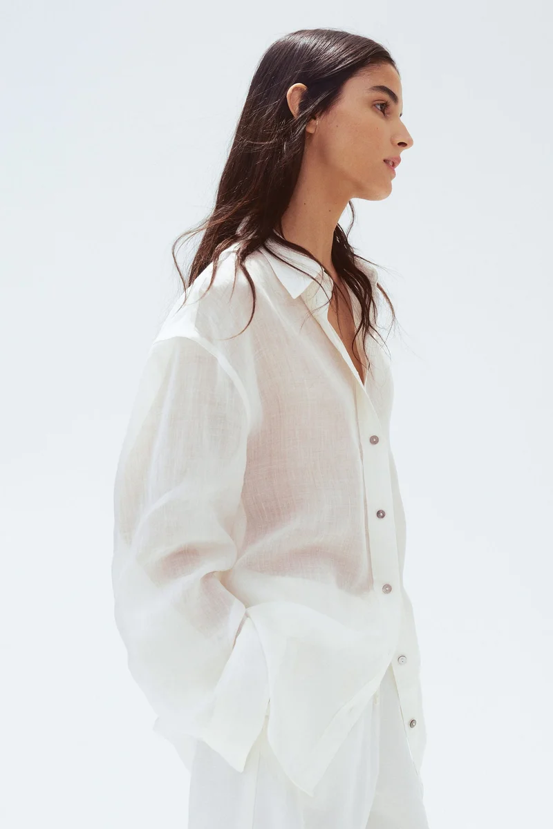 H&M Oversized ramie shirt