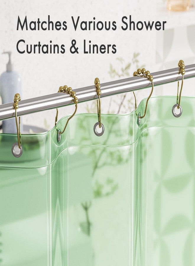 Amazer Shower Curtain Rings, Rust-Resistant Metal Shower Hooks Ring Shower Rings for Curtain Rolling Shower Curtain Hooks for Bathroom Shower Rod Shower Curtain Hangers -Set of 12-Gold - Image 5