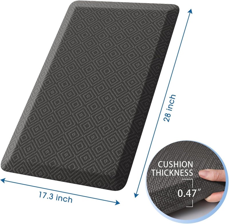 Mattitude Kitchen Mat Cushioned Anti-Fatigue Floor Mat Water Resistant Non-Slip Mats and Rugs Standing and Comfort Desk Mats for House Sink Office Laundry (Dark Grey, 17.3"x28") - Image 2