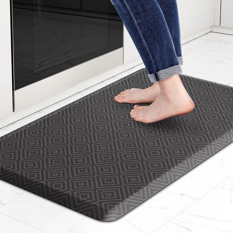 Mattitude Kitchen Mat Cushioned Anti-Fatigue Floor Mat Water Resistant Non-Slip Mats and Rugs Standing and Comfort Desk Mats for House Sink Office Laundry (Dark Grey, 17.3"x28") - Image 1
