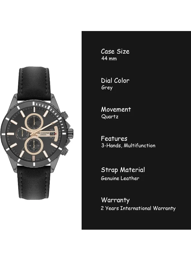 Lee Cooper Lee Cooper Men's Quartz Movement Watch, Multi Function Display and Leather Strap - LC07530.066