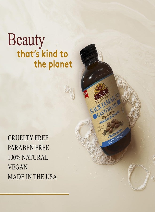 أوكي زيت الخروع الجامايكي الأسود من أوكي بيور ناتشورالز مع زيت الأرغان - زيت الخروع لنمو الشعر، وترطيب البشرة والوجه وفروة الرأس والرموش والحواجب، للرجال والنساء - زجاجة زجاجية سعة 4 أونصة سائلة (عبوة من قطعتين) - Image 3