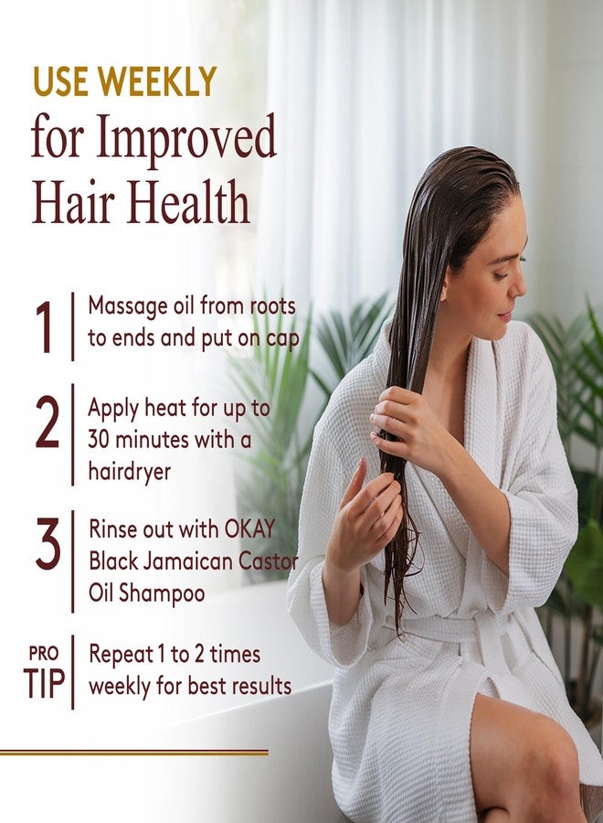 أوكي زيت الخروع الجامايكي الأسود من أوكي بيور ناتشورالز مع زيت الأرغان - زيت الخروع لنمو الشعر، وترطيب البشرة والوجه وفروة الرأس والرموش والحواجب، للرجال والنساء - زجاجة زجاجية سعة 4 أونصة سائلة (عبوة من قطعتين) - Image 5