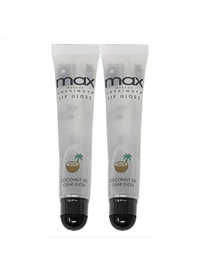 Cherimoya - (2Pack) MAX Makeup Lip Polish Coconut Oil Clear Gloss - Image 1