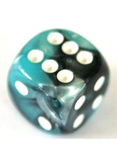 Chessex Dice D6 Sets: Gemini Black & Shell With White 16Mm Six Sided Die (12) Block Of Dice  - Image 3