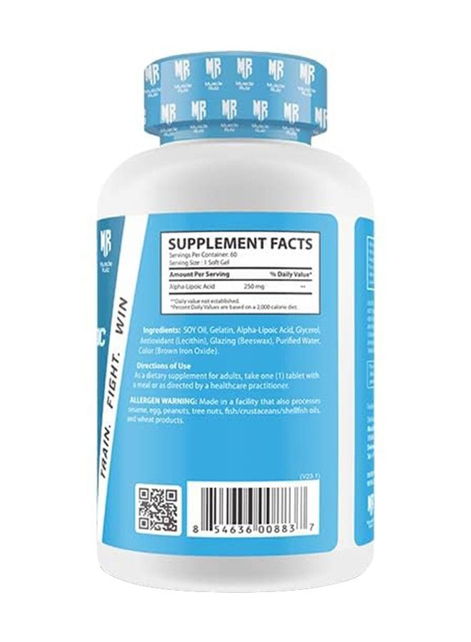 ماسل رولز حمض ألفا ليبويك من ماسل رولز 250 ملغ - 60 حصة - Image 2