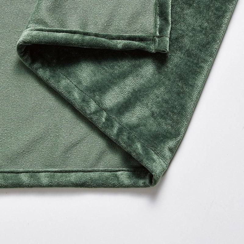Fredsure Distressed Velvet Shower Curtain Set, 13 Pieces Blackish Green Including 1 Piece 72"x72" Shower Curtain and 12 Pieces Silver Hooks - Image 5