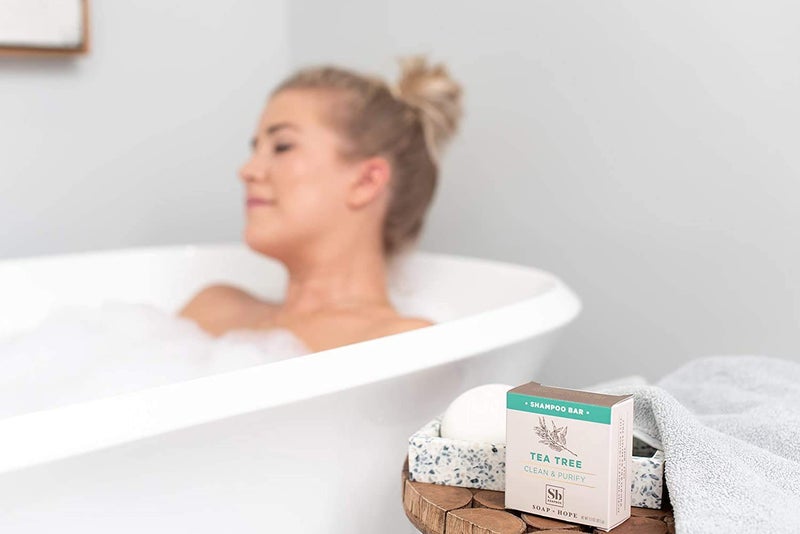 Soapbox Tea Tree Shampoo Bar for Dry Scalp | Natural, Eco Friendly, Vegan | Color Safe, free of Sulfates, Parabens, Silicones, Cruelty Free, 3.1oz (Pack of 1) - Image 4
