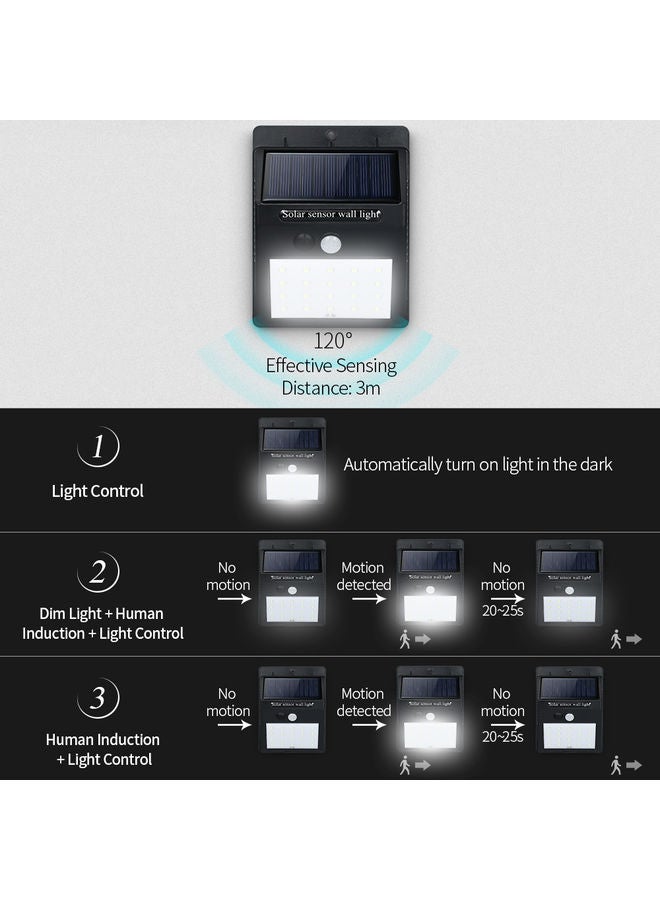 إسكدنيا مصباح LED جداري بإضاءة خافتة يعمل بالطاقة الشمسية ومزود بجهاز استشعار للحركة بالأشعة تحت الحمراء السلبية أبيض - Image 5