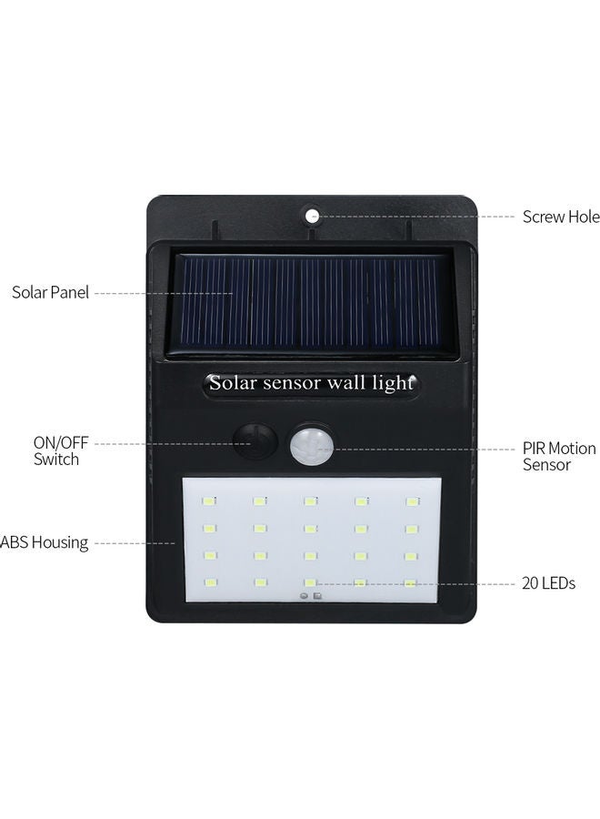 إسكدنيا مصباح LED جداري بإضاءة خافتة يعمل بالطاقة الشمسية ومزود بجهاز استشعار للحركة بالأشعة تحت الحمراء السلبية أبيض - Image 3