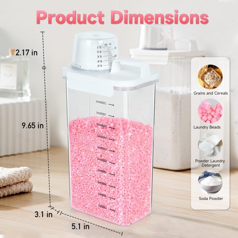 AromaDispense - Laundry Detergent & Scent Bead Organizer, 85oz Storage Container for Beads, Washing Powder, Aroma Enhancer - Image 4