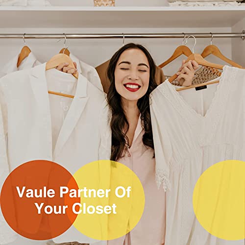 RYLAN Wooden Hanger for Clothes Hanging | Hangers for Wardrobe and Cupboard | Non-Slip Bar | Precisely Cut Notches | 360 Degree Swivel Chrome Hook | Hanging Garments and Accessories (Pack of 20) - Image 3
