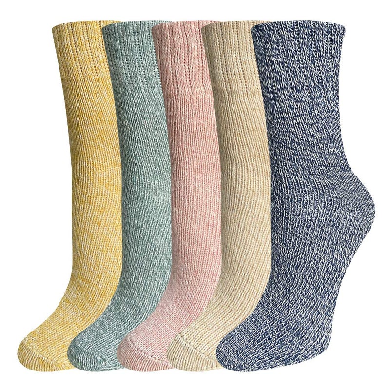 FYC Women Socks Winter - Gifts for Women - Warm Thick Soft Wool Cozy Crew Socks Christmas Stocking Stuffers Gifts for Woman (Multicolor-4-5pairs) - Image 1