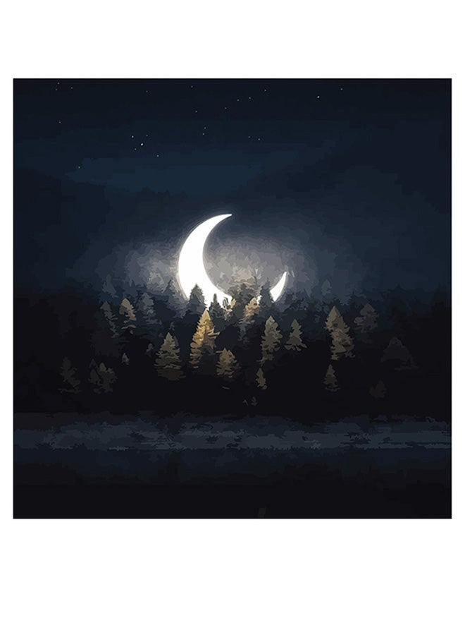 RYN Moon Themed Wall Art Blue/White/Green 30x30cm - Image 2