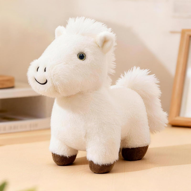 PEACH CAT Horse Stuffed Animal 8 Cute Horse Plush Soft Plushies Toys Gifts for Kids White - Image 3