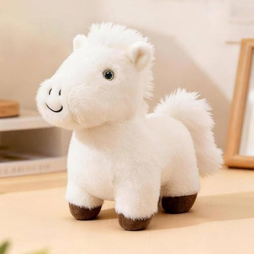 PEACH CAT Horse Stuffed Animal 8 Cute Horse Plush Soft Plushies Toys Gifts for Kids White - Image 1