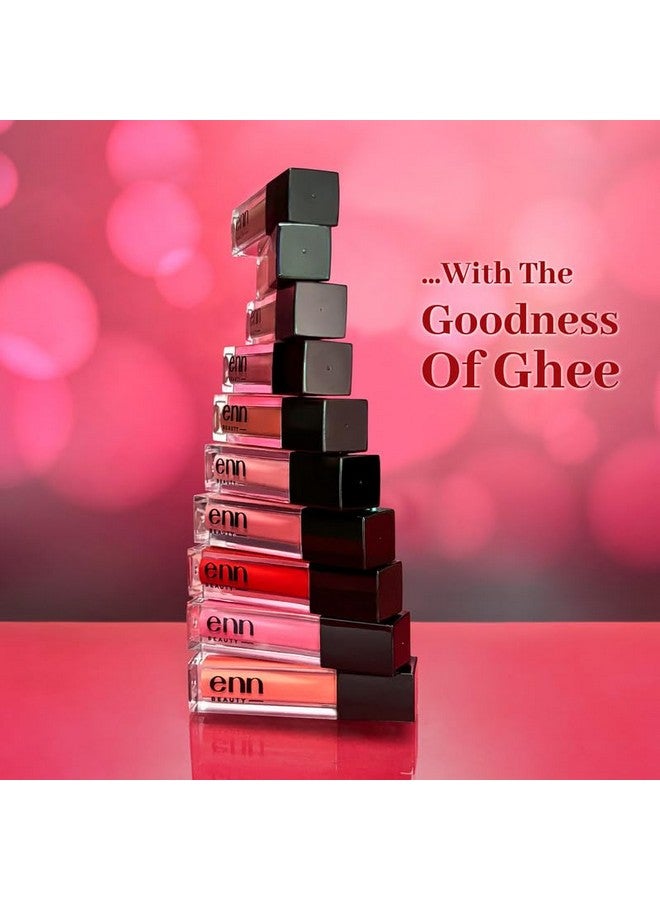 ENN Beauty Semi Matte Pink Liquid Lipstick, Long Lasting Waterproof Non Transfer Smudge Proof, Naked Nutella - 1.5Ml - Image 2