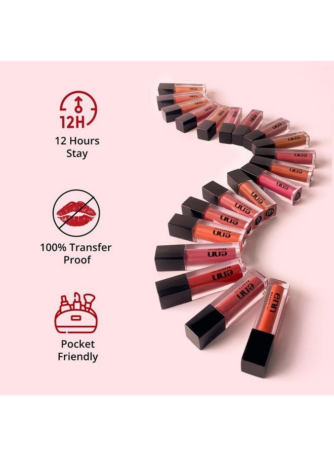 ENN Beauty Semi Matte Pink Liquid Lipstick, Long Lasting Waterproof Non Transfer Smudge Proof, Naked Nutella - 1.5Ml - Image 4