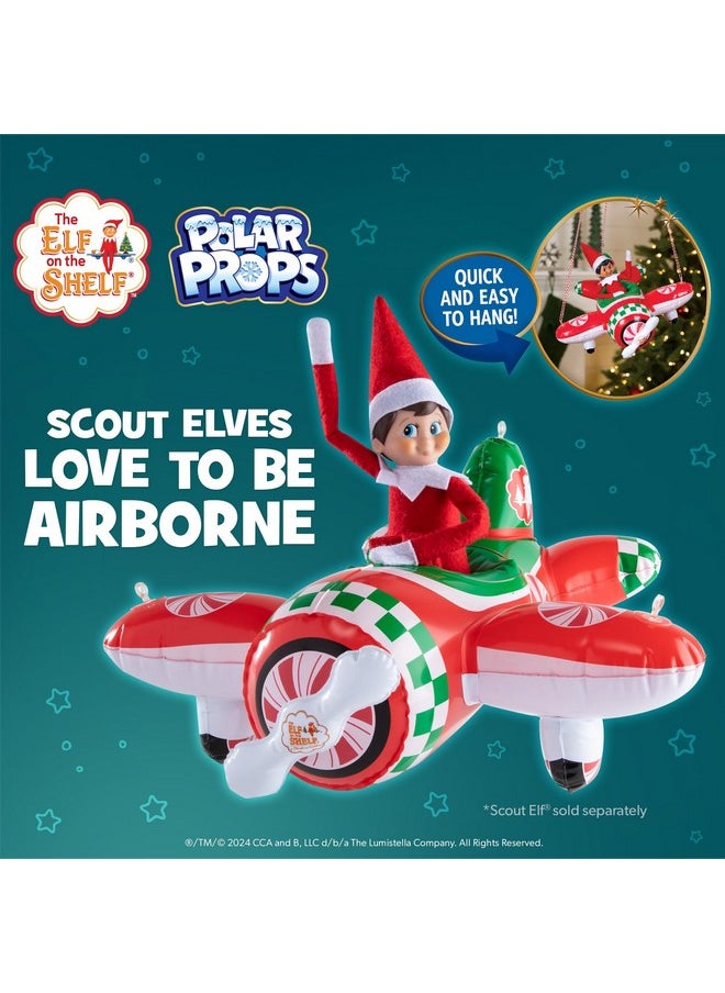 The Elf on the Shelf The Elf on the Shelf Polar Props Peppermint Plane Ride - Official Plane for Your Scout Elves - Includes Inflatable Plane and Cable  - Image 2