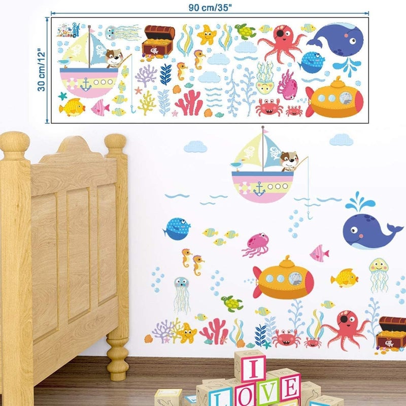 BPA Cartoon Ocean Animal Wall Decals for Kids - Image 4