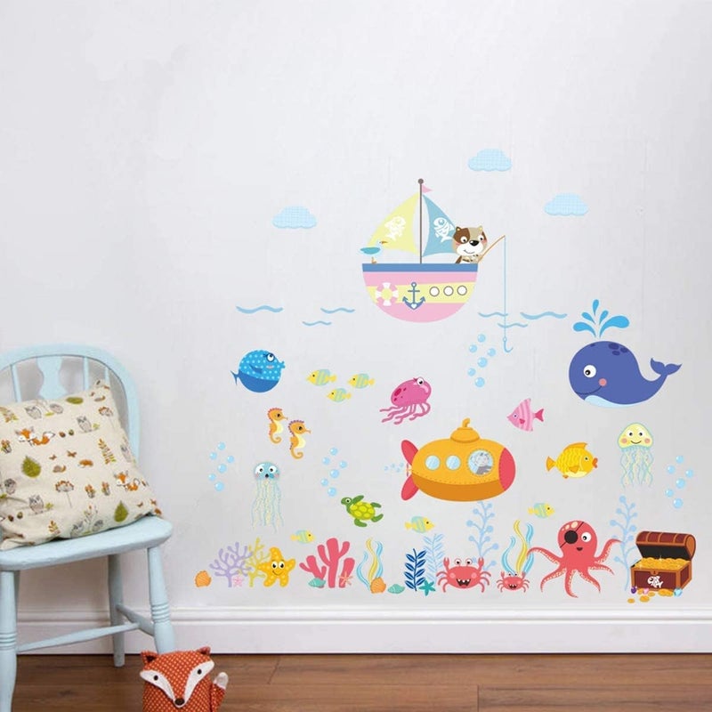 BPA Cartoon Ocean Animal Wall Decals for Kids - Image 2