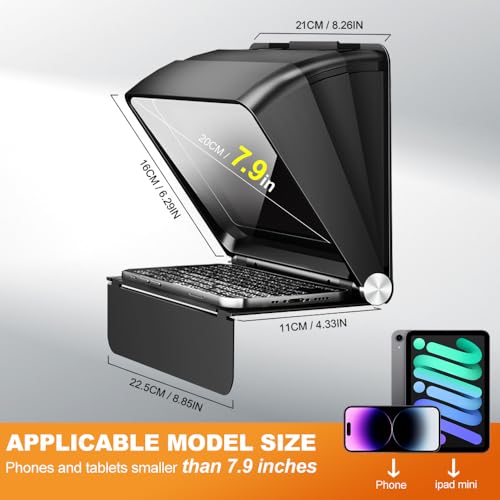 LENSGO Teleprompter for Phone iPad mini,7.9 inch Mini Portable Prompter with Remote Control,APP Compatible with iOS/Android for YouTube, Zoom, Twitch, Online Teaching,Vlogger,Live Streaming - Image 5