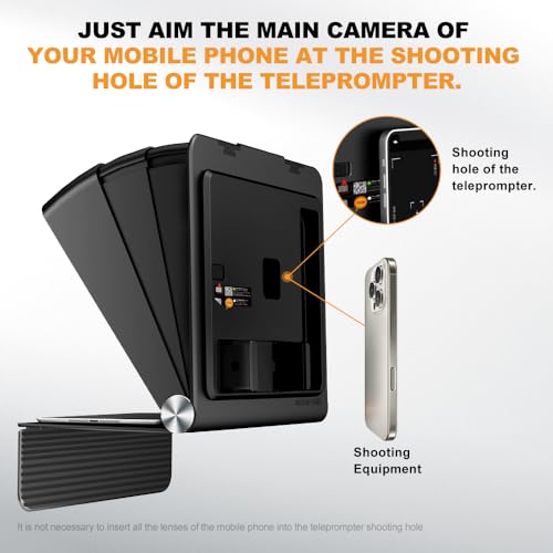 LENSGO Teleprompter for Phone iPad mini,7.9 inch Mini Portable Prompter with Remote Control,APP Compatible with iOS/Android for YouTube, Zoom, Twitch, Online Teaching,Vlogger,Live Streaming - Image 3