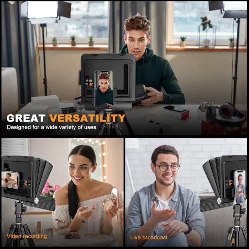 LENSGO Teleprompter for Phone iPad mini,7.9 inch Mini Portable Prompter with Remote Control,APP Compatible with iOS/Android for YouTube, Zoom, Twitch, Online Teaching,Vlogger,Live Streaming - Image 4